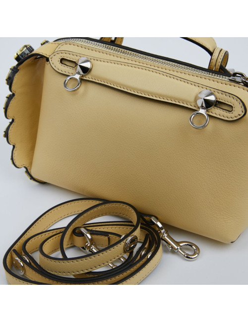 Sac FENDI jaune pale et strass
