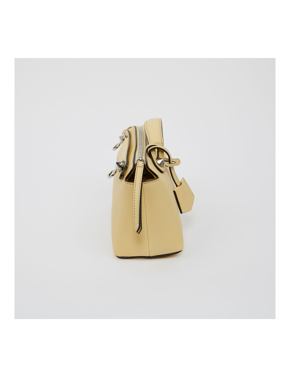 Sac FENDI jaune pale et strass