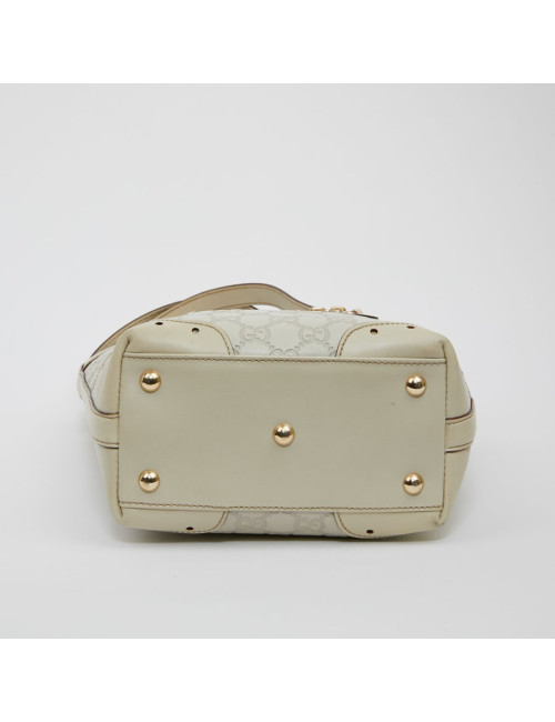 Sac seau GUCCI cuir embossé beige