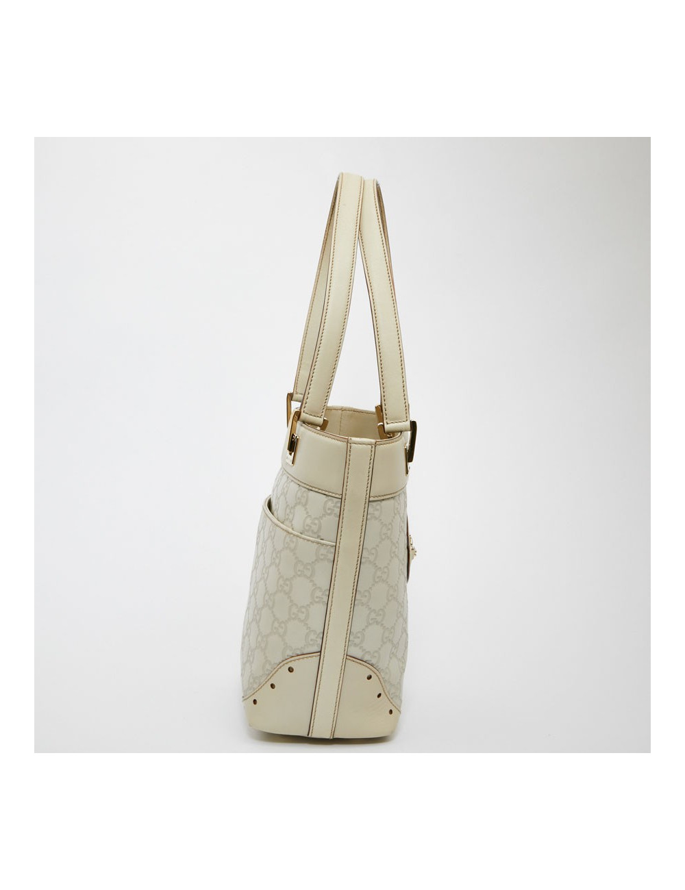 Sac seau GUCCI cuir beige