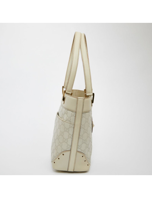 Sac seau GUCCI cuir embossé beige