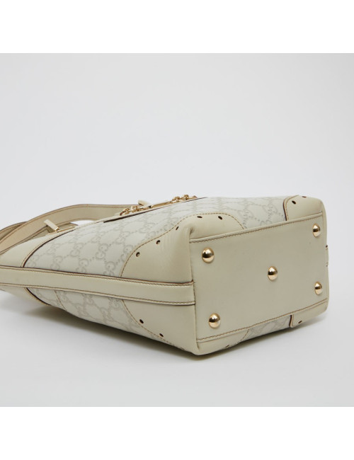 Sac seau GUCCI cuir embossé beige