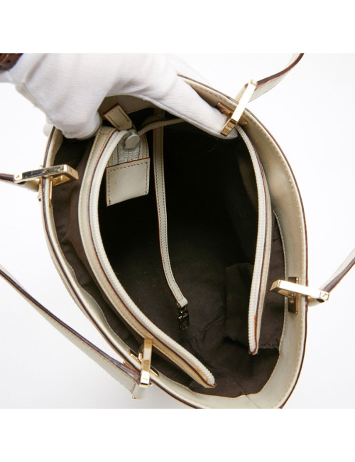 Sac seau GUCCI cuir embossé beige