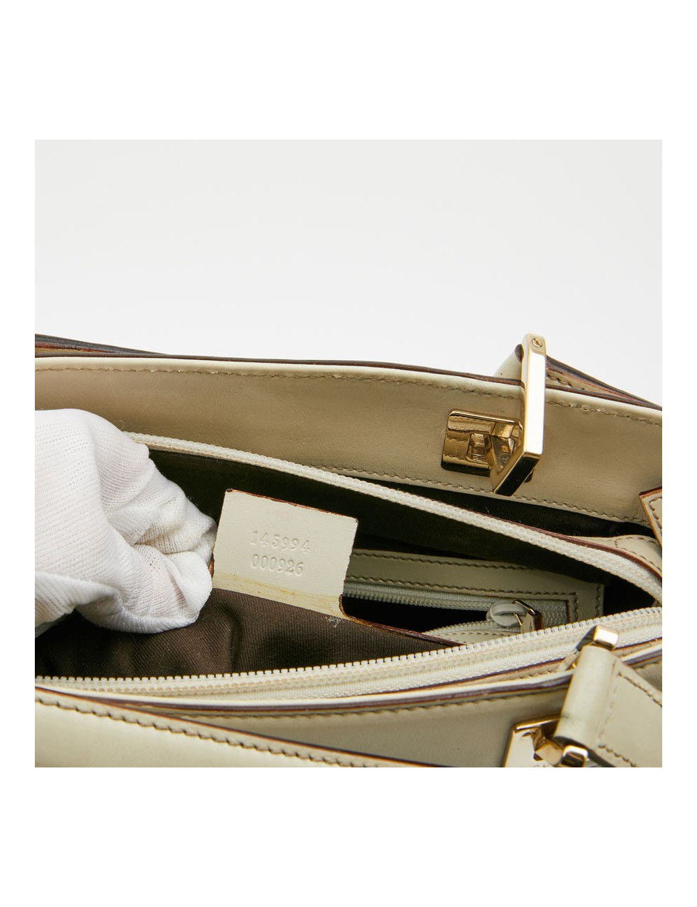 Sac seau GUCCI cuir beige