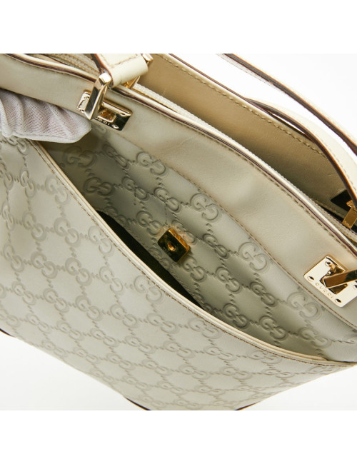 Sac seau GUCCI cuir beige