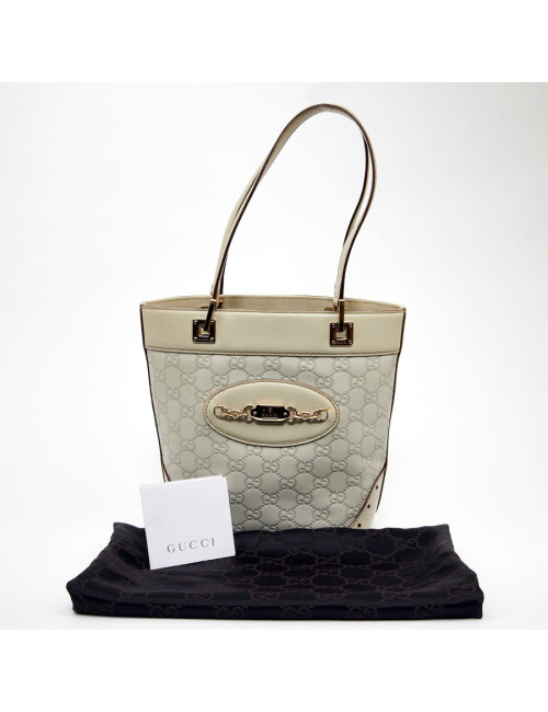 Sac seau GUCCI cuir beige