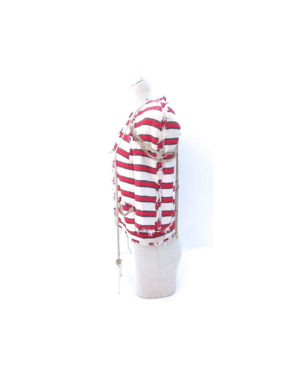 Veste CHANEL en tweed et chaînes T 