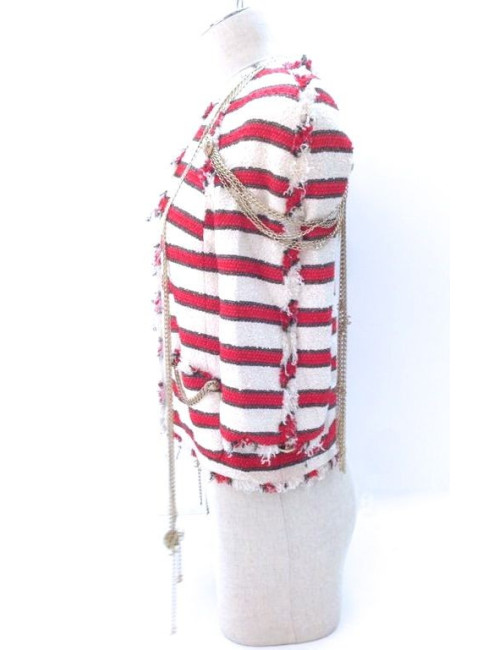 Veste CHANEL en tweed et chaînes T 