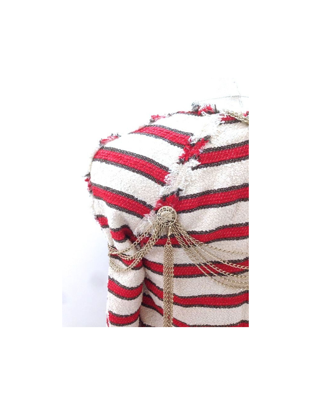 Veste CHANEL en tweed et chaînes T 