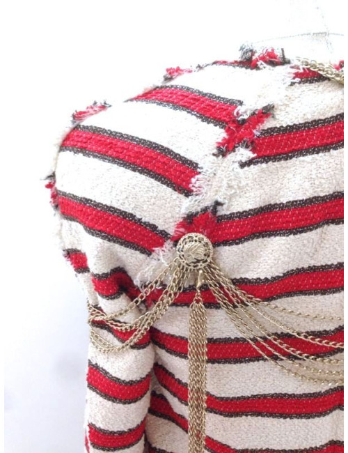 Veste CHANEL en tweed et chaînes T 