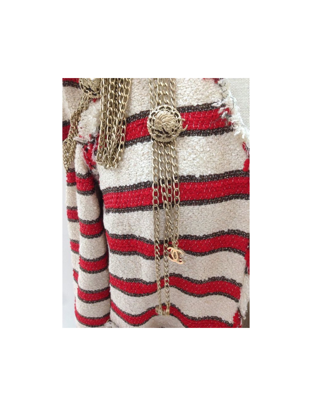 Veste CHANEL en tweed et chaînes T 