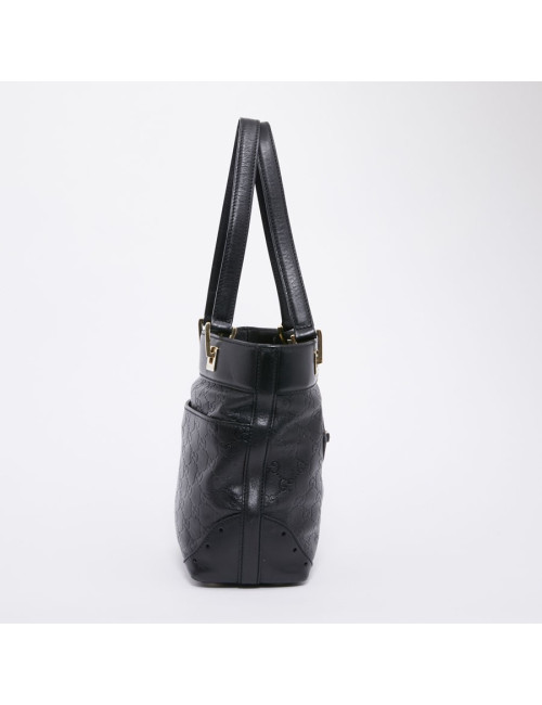 Sac seau GUCCI cuir noir et toile camouflage