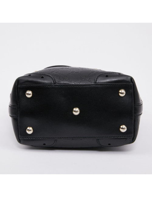 Sac seau GUCCI cuir noir et toile camouflage