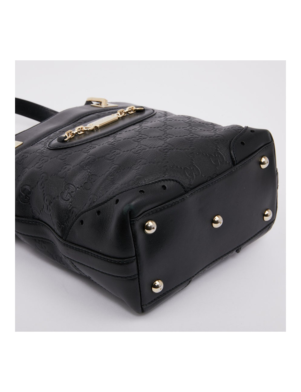 Sac seau GUCCI cuir noir et toile camouflage