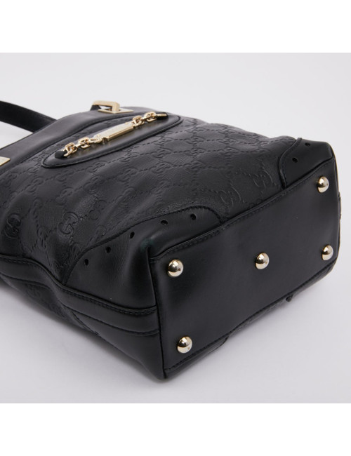 Sac seau GUCCI cuir noir et toile camouflage