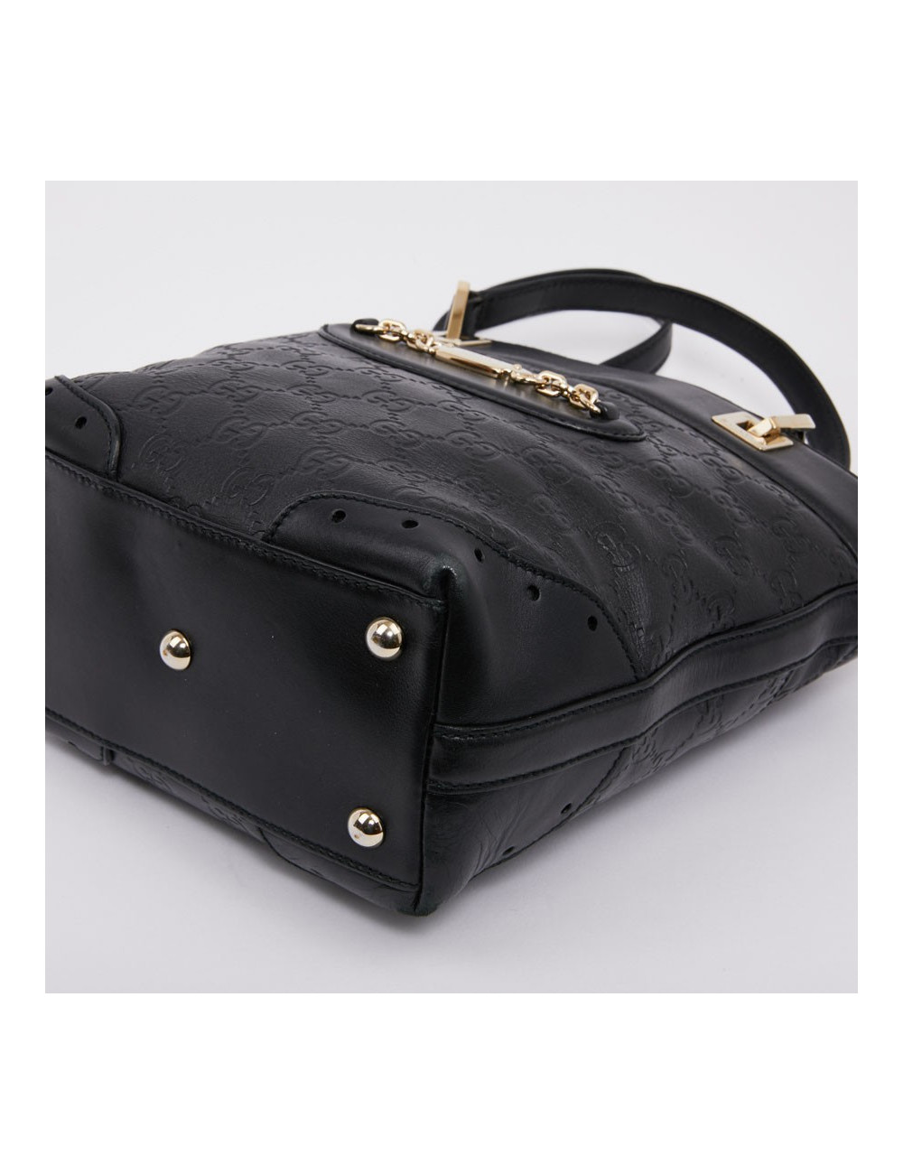 Sac seau GUCCI cuir noir et toile camouflage