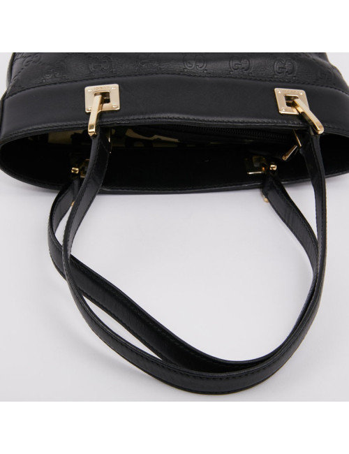 Sac seau GUCCI cuir noir et toile camouflage