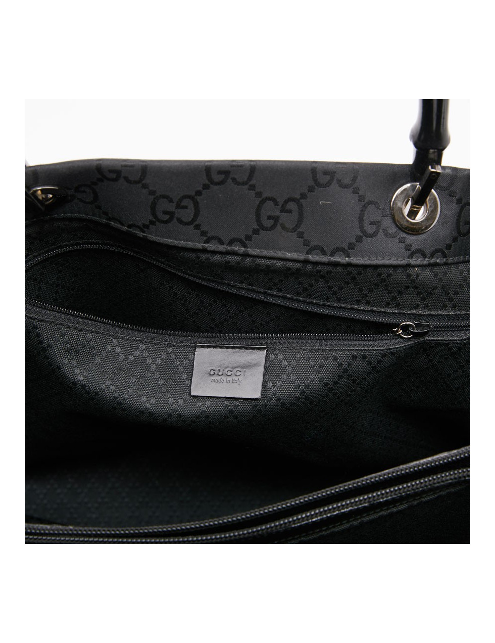 Sac GUCCI "Bamboo" toile monogramme noire