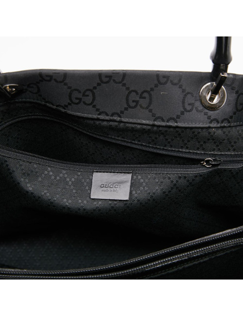 Sac GUCCI "Bamboo" toile monogramme noire