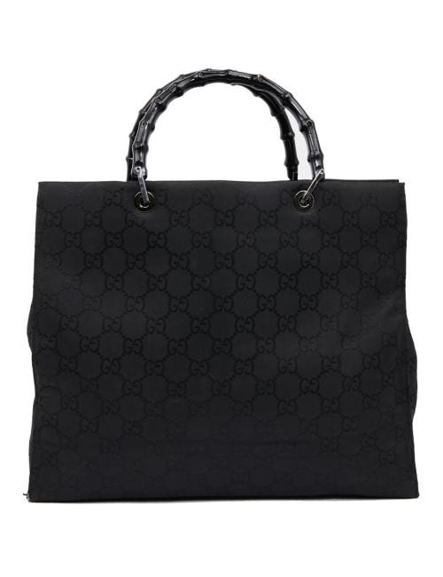 Sac GUCCI "Bamboo" toile monogramme noire