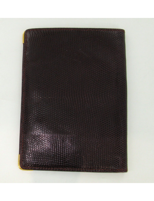 Porte Feuille CARTIER en lézard Bordeaux