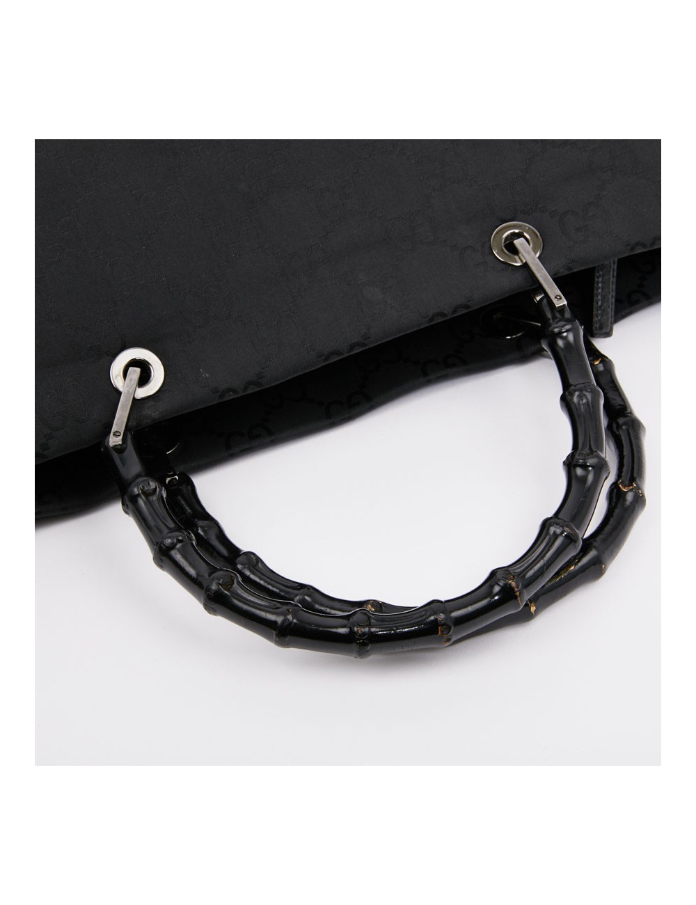 Sac GUCCI "Bamboo" toile monogramme noire