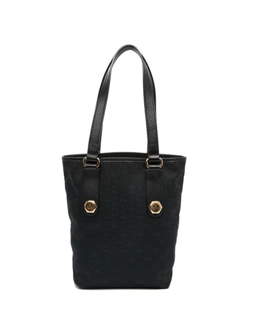 Sac seau GUCCI cuir grainé noir