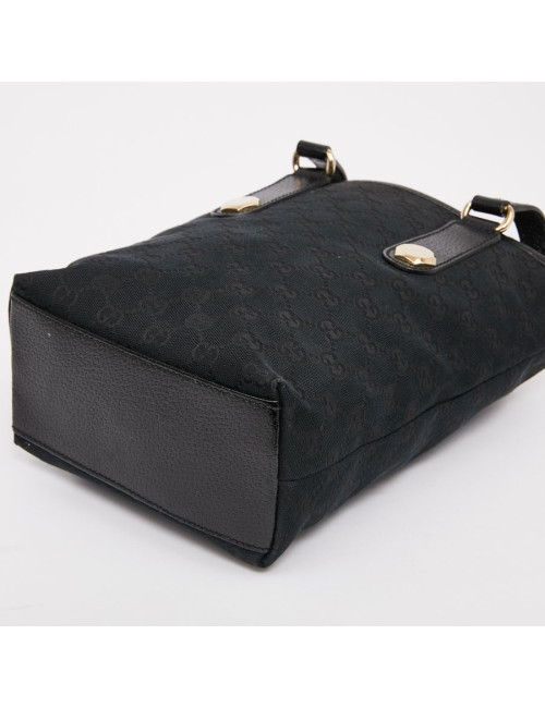 Sac seau GUCCI cuir grainé noir