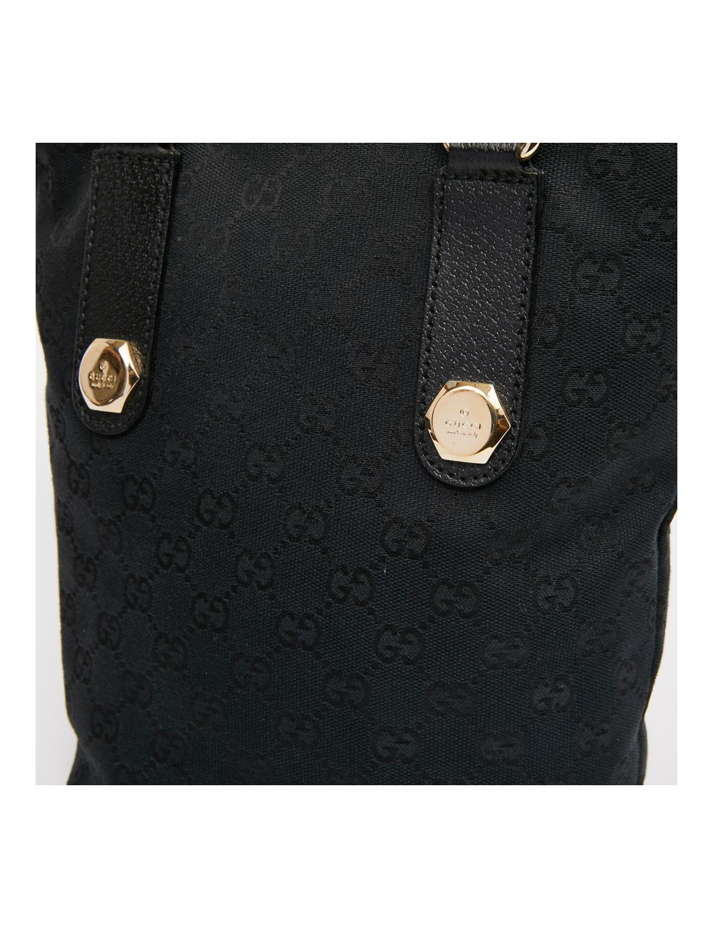 Sac seau GUCCI cuir grainé noir