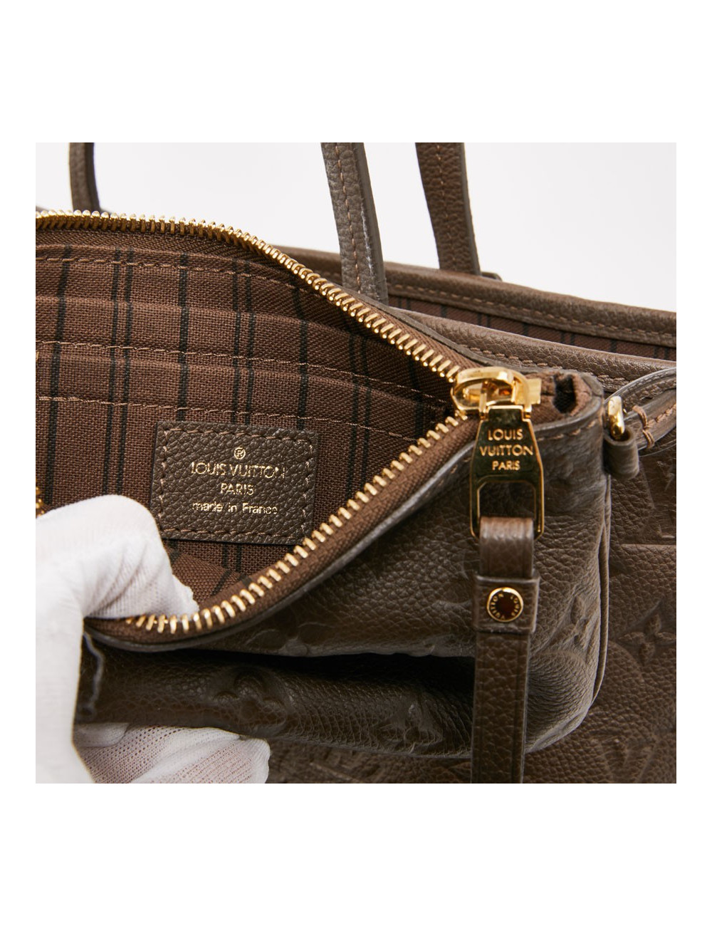 Sac cabas citadine LOUIS VUITTON cuir empreinte marron 