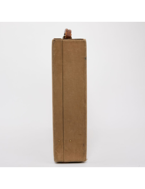 Attaché case GUCCI vintage toile et cuir beige