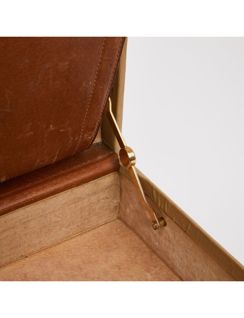 Attaché case GUCCI vintage toile et cuir beige