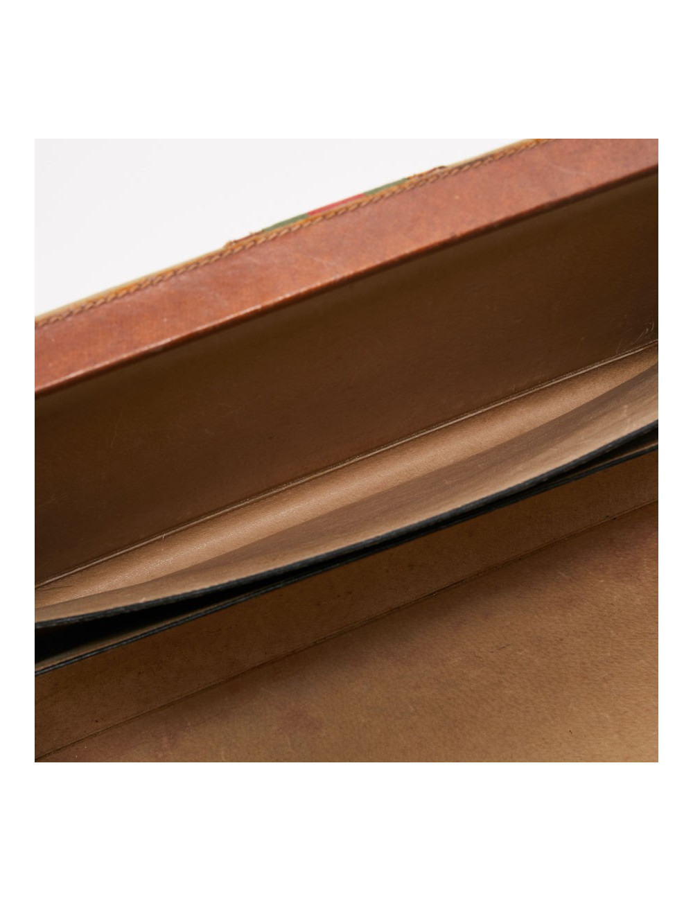 Attaché case GUCCI vintage toile et cuir beige