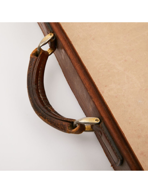 Attaché case GUCCI vintage toile et cuir beige