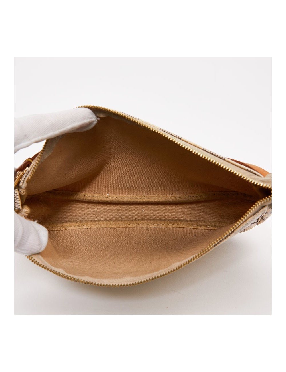 Attaché case GUCCI vintage toile et cuir beige