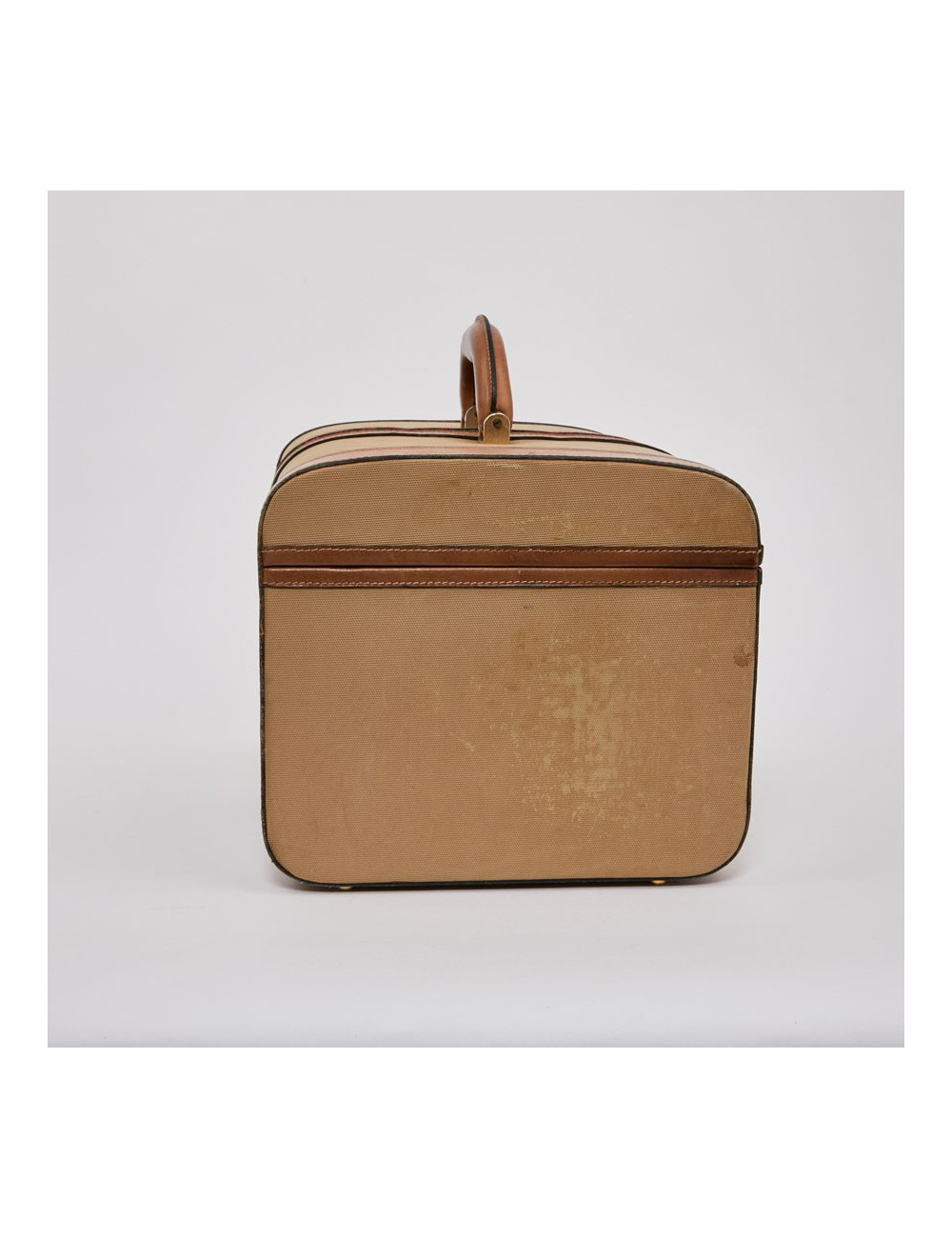 Vanity case GUCCI vintage toile et cuir beige