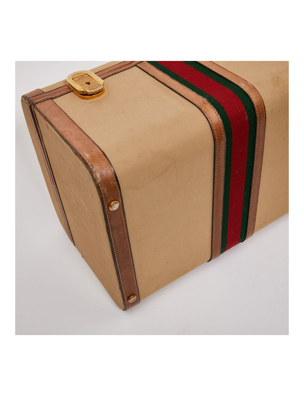 Vanity case GUCCI vintage toile et cuir beige