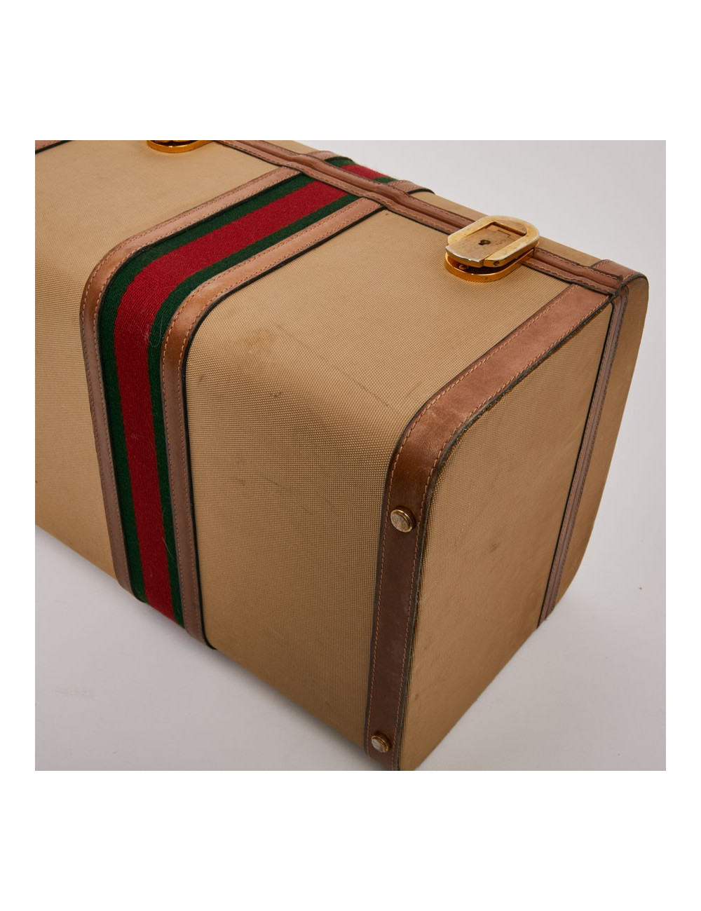 Vanity case GUCCI vintage toile et cuir beige