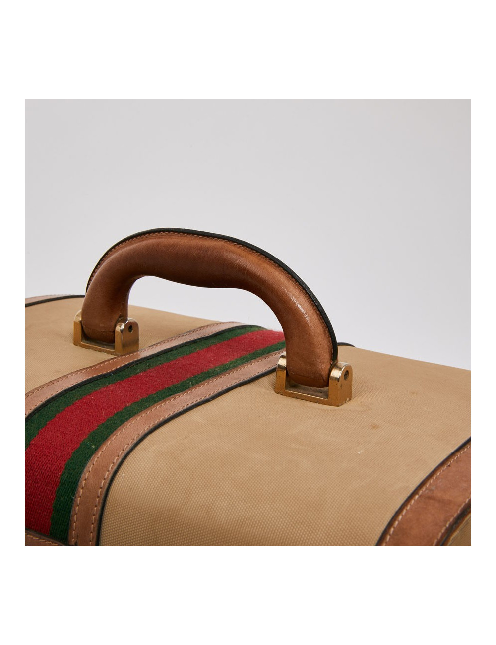 Vanity case GUCCI vintage toile et cuir beige