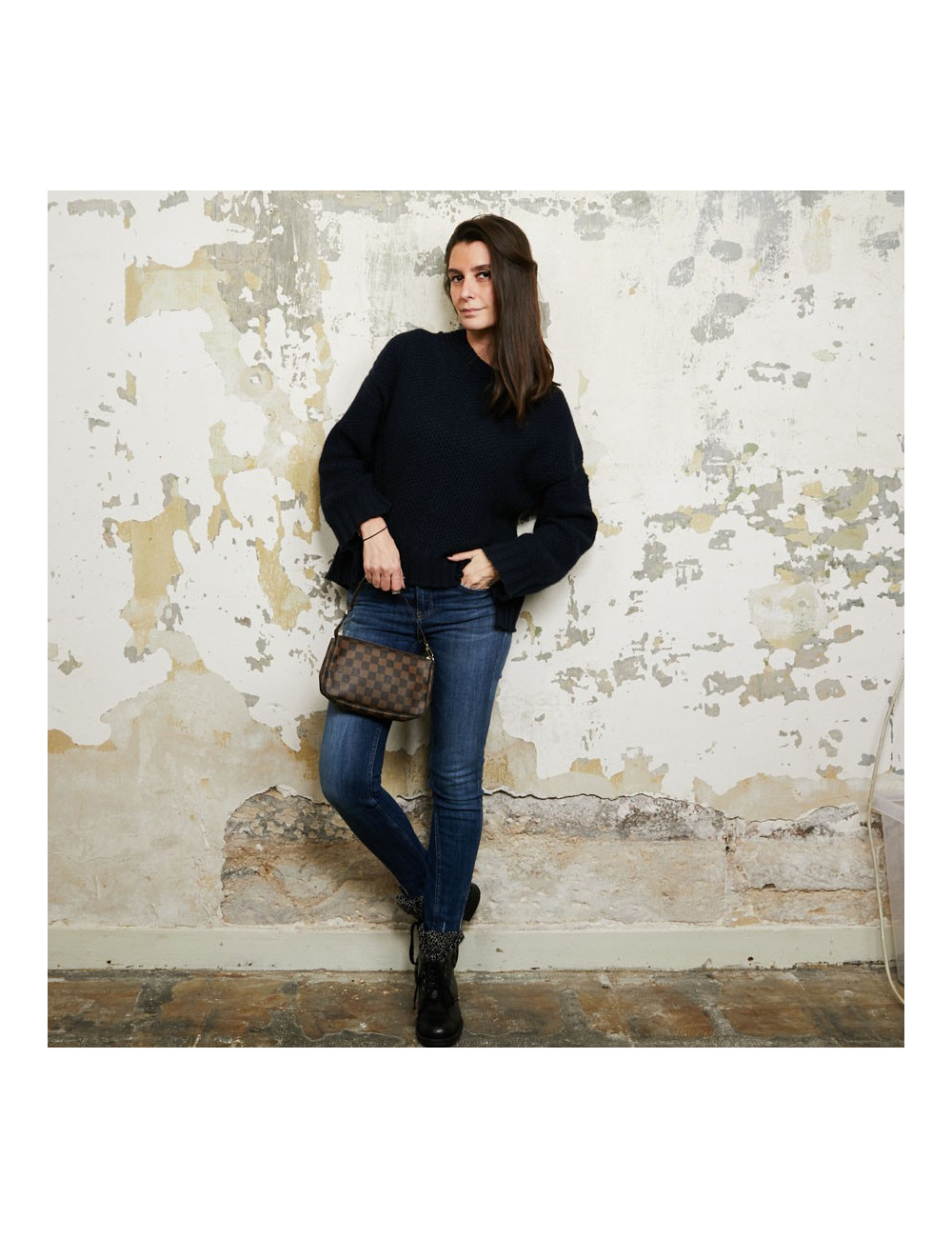 Sac pochette LOUIS VUITTON toile damier