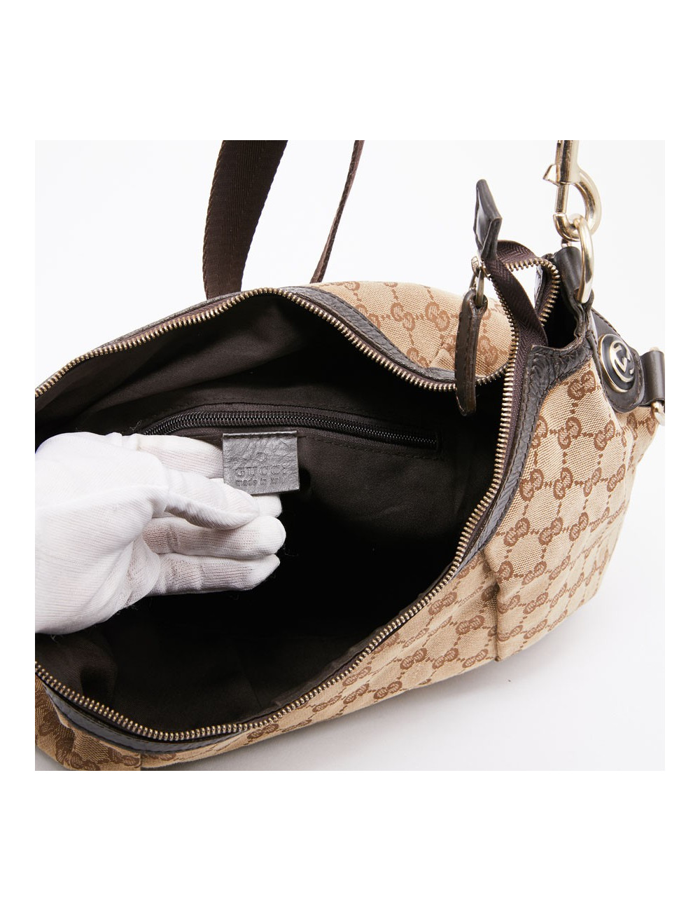 Sac GUCCI toile monogramme marron 