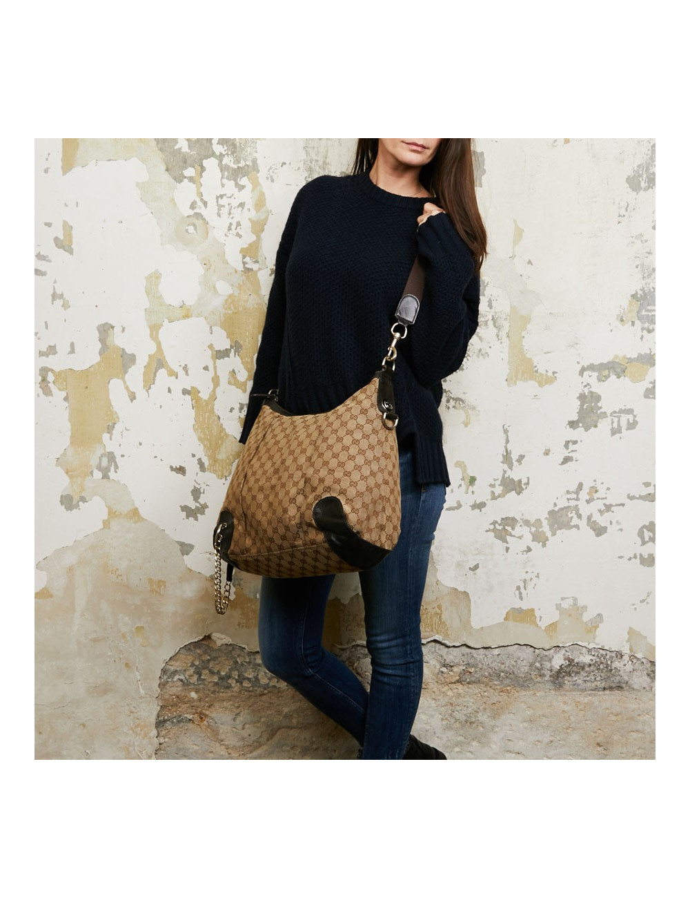 Sac GUCCI en toile marron 