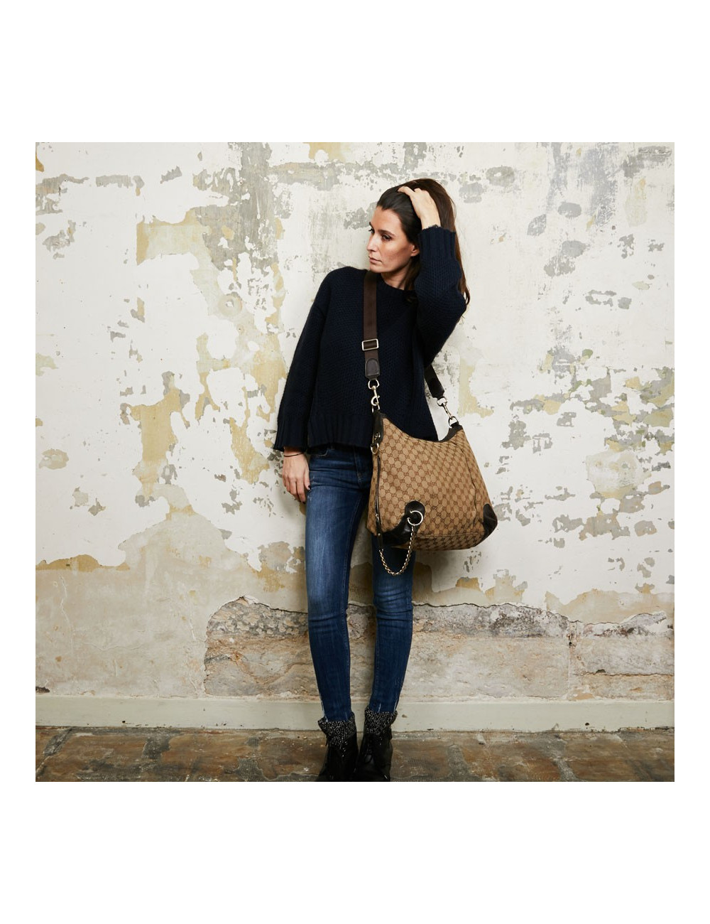 Sac GUCCI toile monogramme marron 