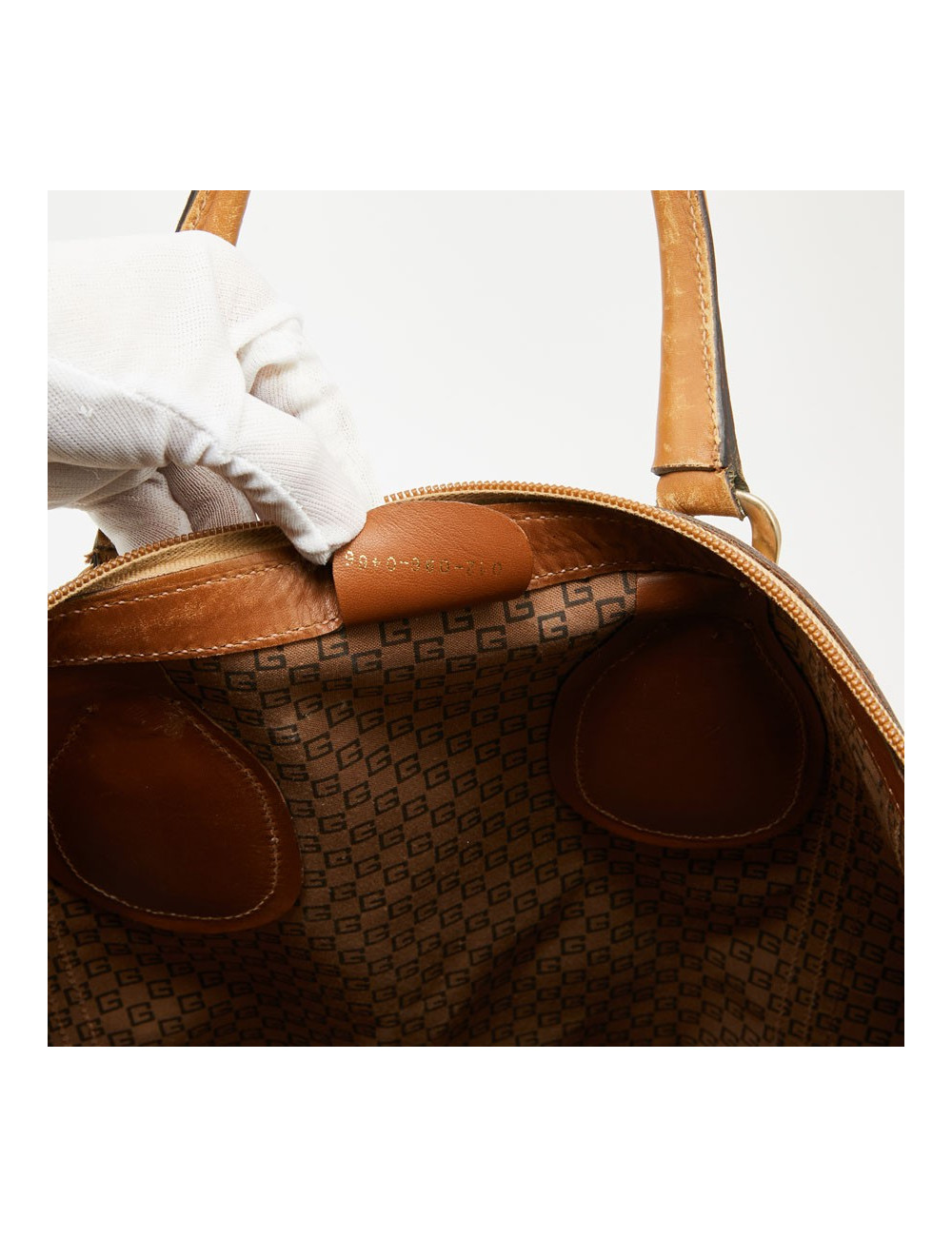 Sac Weekender GUCCI vintage toile et cuir beige