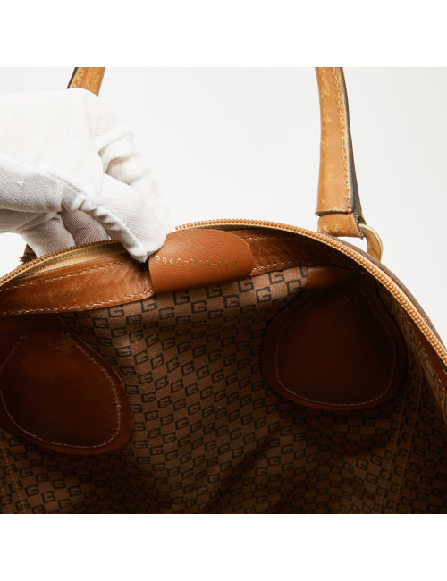 Sac Weekender GUCCI vintage toile et cuir beige