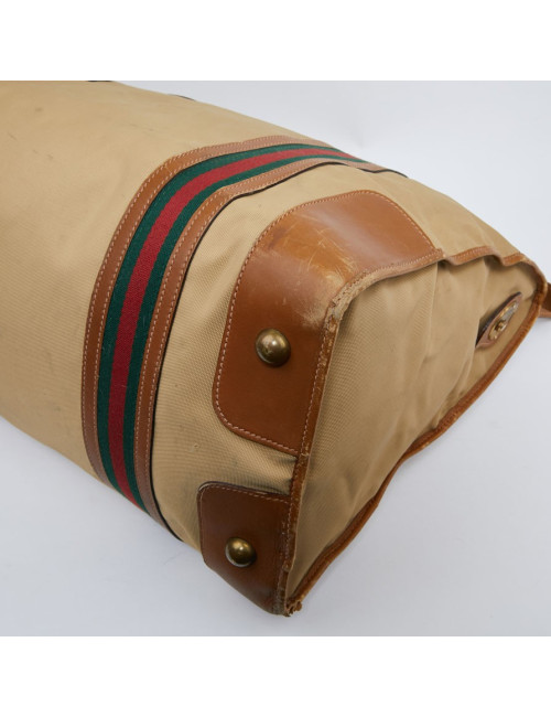 Weekender GUCCI vintage toile et cuir beige