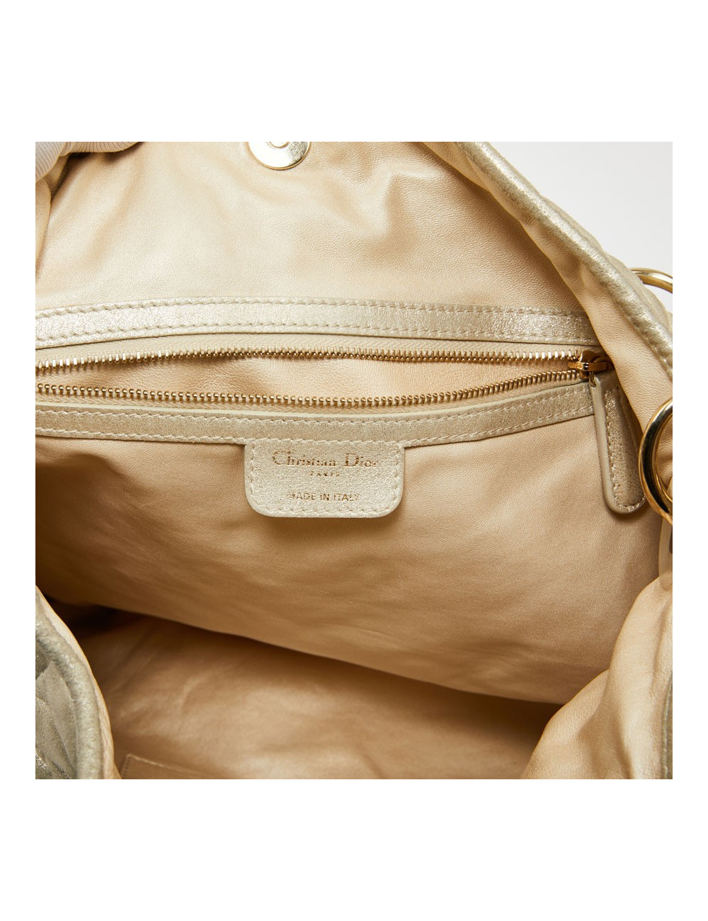 CHRISTIAN DIOR Tote Bag in Quilted Golden Fabric