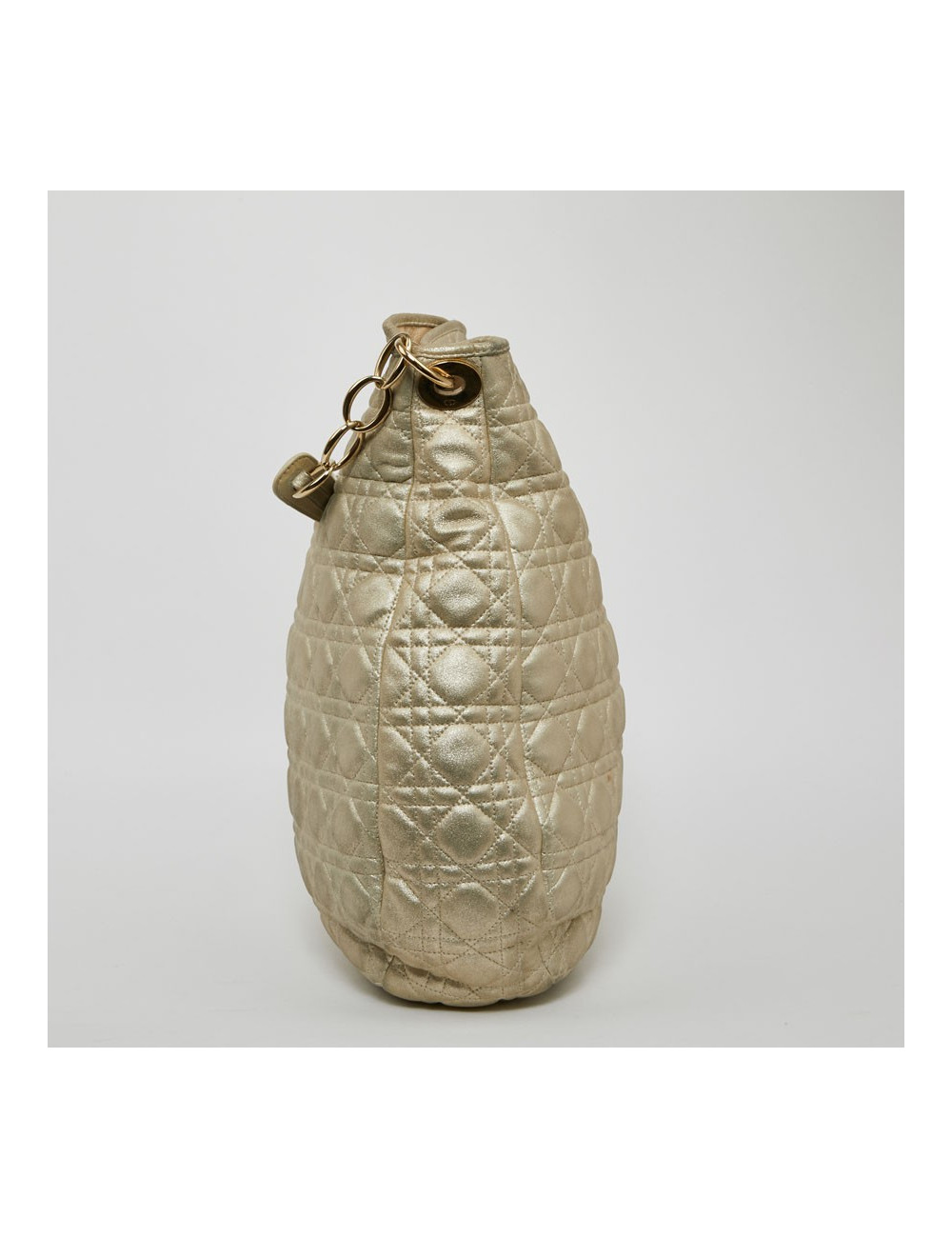 CHRISTIAN DIOR Tote Bag in Quilted Golden Fabric