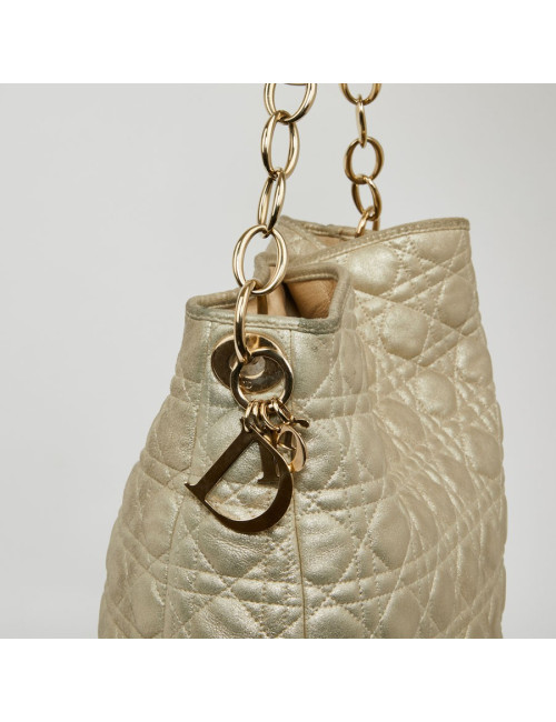CHRISTIAN DIOR Tote Bag in Quilted Golden Fabric