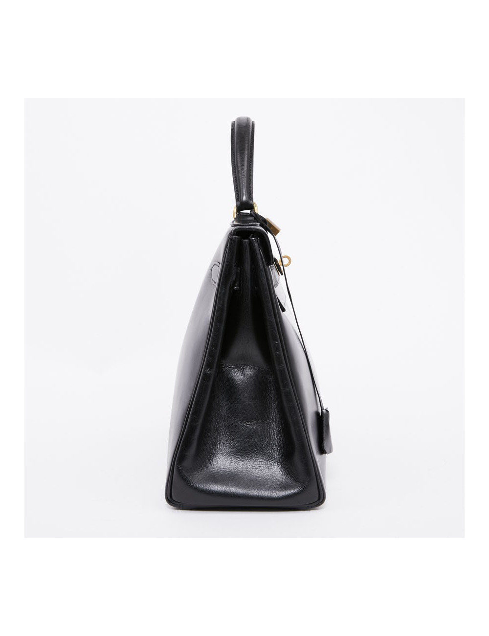 Sac Kelly 32 HERMES box noir vintage